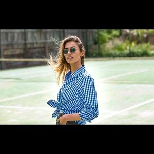 Casual Studio Blue Gingham Blouse